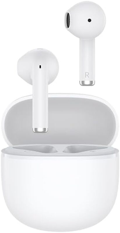 QCY T29 Ailybuds Lite Truly Wireless Earbuds With Bionic Arc DesignStrong 53 Bluetooth Connection 28 Hours Battery Life 68 ms Low Latency  White